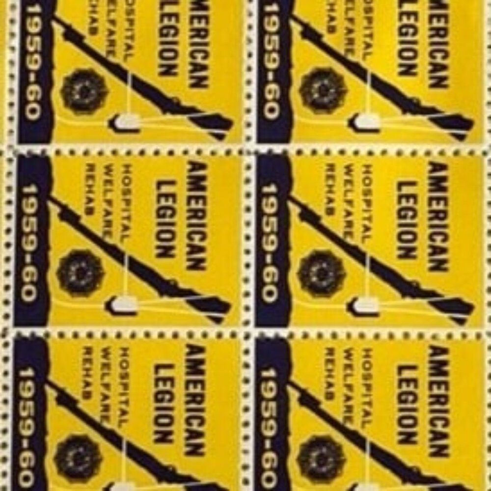 Vintage USA American Legion 1959-1960 50 Cinderella Poster Stamps Mint Cond Page